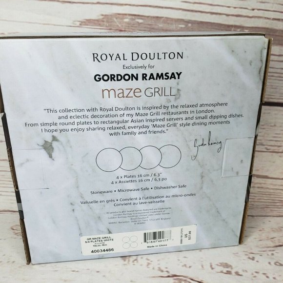 New Gordon Ramsay Maze Grill Set of 4 Plates 6" Mixed Similar Patterns - Picture 2 of 12